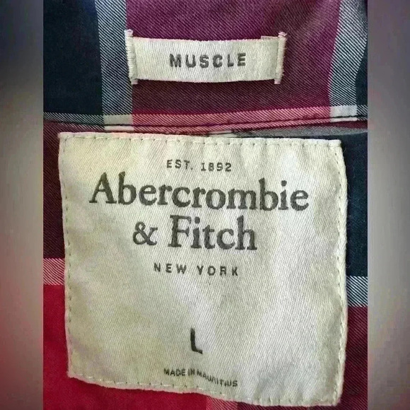 Abercrombie & Fitch Men’s Button Up Plaid Long Sleeve Shirt Lot of 3 Size Large - Picture 8 of 15